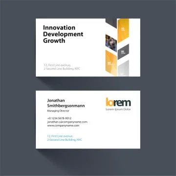 Vector business card template with yellow abstract plant, triang Stock-Illustration