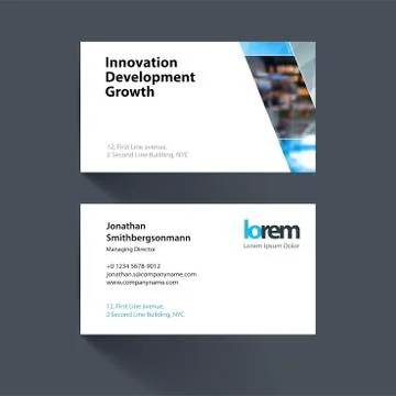 Vector business card template with yellow diagonal geometric sha Stock Illustration