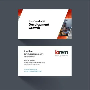 Vector business card template with yellow diagonal geometric sha Stock-Illustration