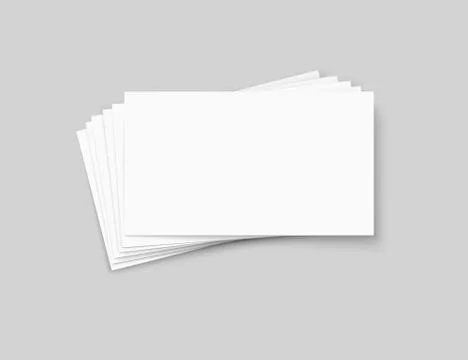 Vector business cards stack on transparent background. Stock Illustration