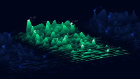 Vector business chart of financial statistics, big data futuristic infographi Stock Illustration