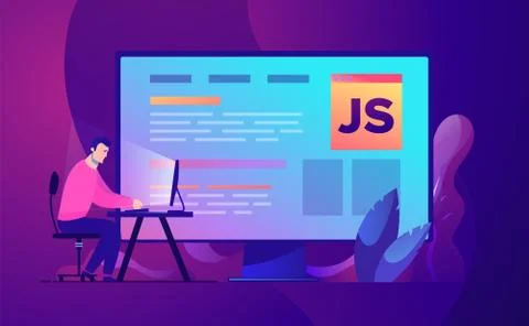 Vector business concept illustration Web development and coding Stock-Illustration