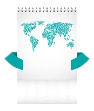 Vector business element with a special map - sketch design, eps10 Stock Illustration