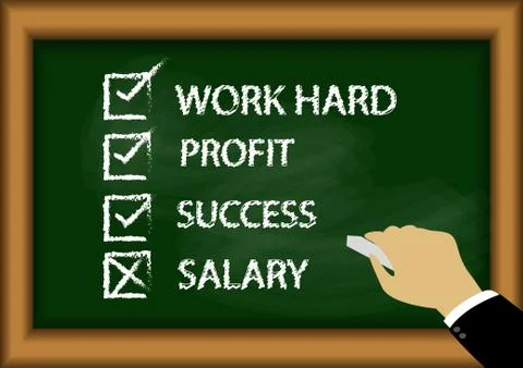 Vector : Business factor on blackboard with hand Stock Illustration