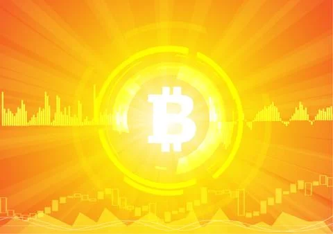 Vector : Business graph and abstract circle on yellow background Stock Illustration