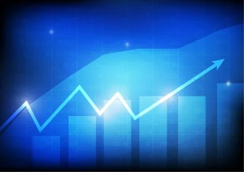 Vector : Business graph and arrow with stock board Stock Illustration