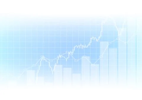 Vector : Business graph on blue and white background Stock Illustration