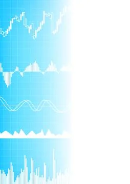 Vector : Business graph on blue grid background Illustrazione stock