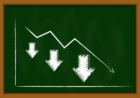 Vector : Business graph on chalkboard Stock Illustration
