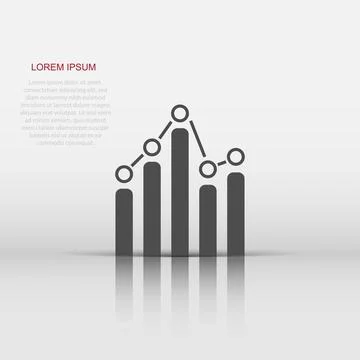 Vector business graph icon in flat style. Chart sign illustration pictogram.. Stock Illustration