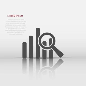 Vector business graph icon in flat style. Chart sign illustration pictogram.. Stock Illustration