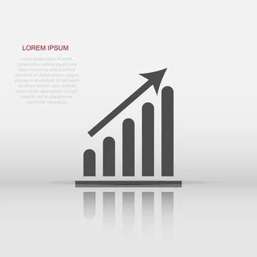 Vector business graph icon in flat style. Chart sign illustration pictogram.. Illustrazione stock