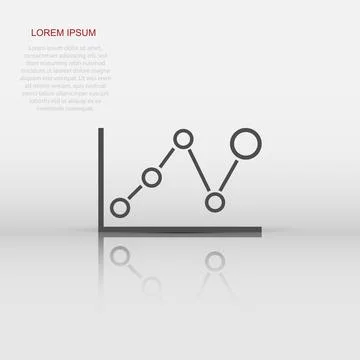 Vector business graph icon in flat style. Chart sign illustration pictogram.. 스톡 일러스트