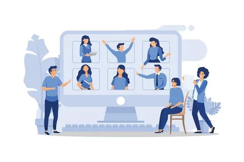 Vector business graph, open vacancy, flat color icons, creative illustratio.. Stock Illustration