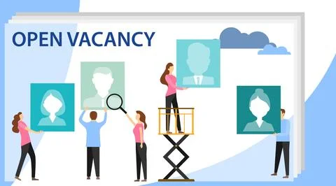 Vector business graph, open vacancy. Creative illustrations, businessmen Stock Illustration