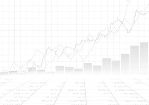 Vector : Business graph on white background Stock Illustration