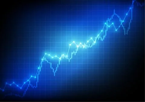 Vector : Business graphs on blue background Stock Illustration