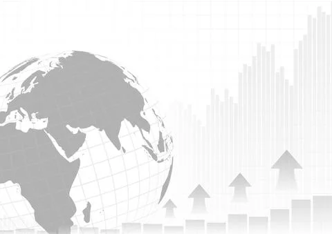 Vector : Business graphs with world on white background Stock Illustration