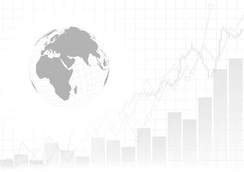 Vector : Business graphs with world on white background Stock Illustration