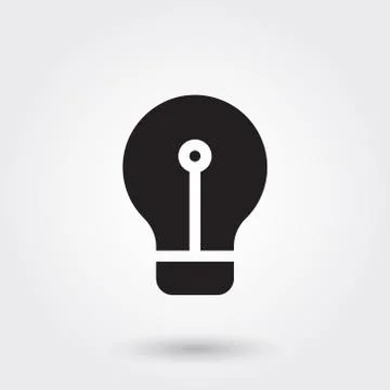 Vector, Business Idea Light Bulb Glyph Icon  Stock Illustration