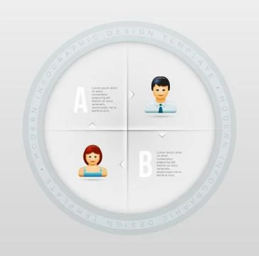 Vector business infographic design template with people icons.. Stock Illustration