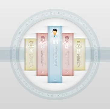 Vector business infographic design template with people icons. Stock Illustration