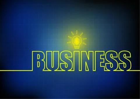 Vector : Business with lightbulb on blue background Stock Illustration