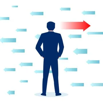 Vector of a business man making a decision career choice Stock Illustration