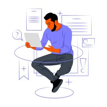 Vector business man in shadow sharp lines style Stock Illustration