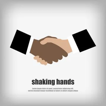 Vector : Business man shake hands on gray background Stock Illustration