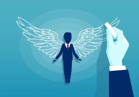 Vector of a business man with wings Stock Illustration