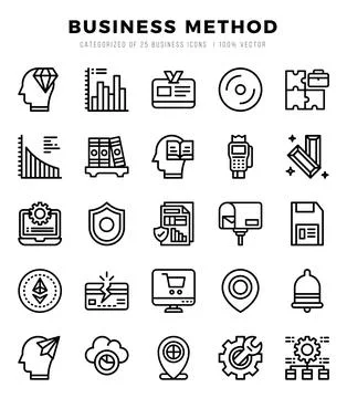 Vector Business Method types icon set in Lineal style. vector illustration. 스톡 일러스트