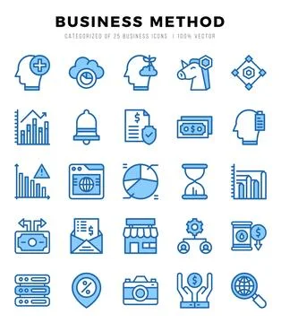 Vector Business Method types icon set in Two Color style. vector illustration Stock Illustration