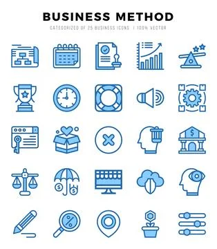 Vector Business Method types icon set in Two Color style. vector illustration Stock Illustration