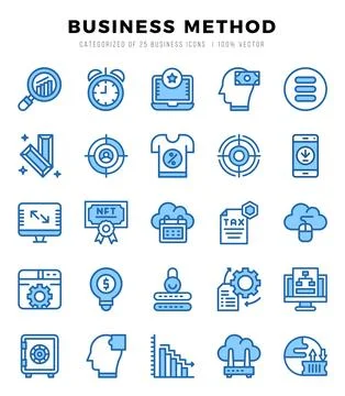 Vector Business Method types icon set in Two Color style. vector illustration Stock Illustration