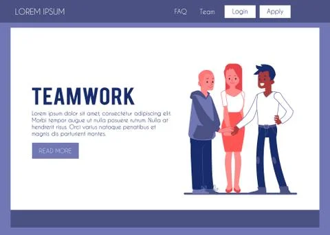 Vector business people joining hands as a team Stock Illustration