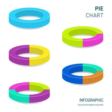 Vector business pie chart design elements isolated Stock Illustration