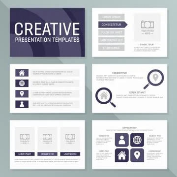 Vector business presentation template set. Infographic elements template design 스톡 일러스트