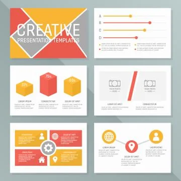 Vector business presentation template set. Infographic elements template design 스톡 일러스트