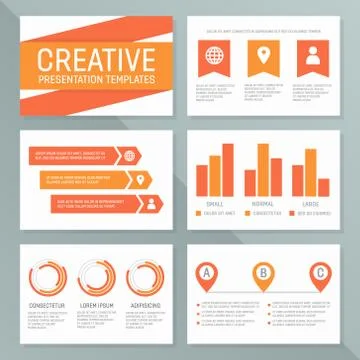 Vector business presentation template set. Graph and chart elements  template イラスト素材