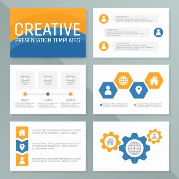 Vector business presentation template slides background design Stock Illustration