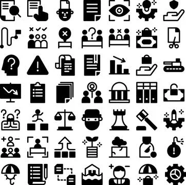 Vector of Business Risk Icon Set. Perfect for user interface, new application Stock Illustration