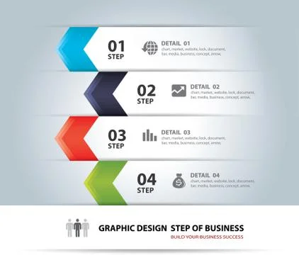 Vector business step paper chart and numbers design template Stock Illustration