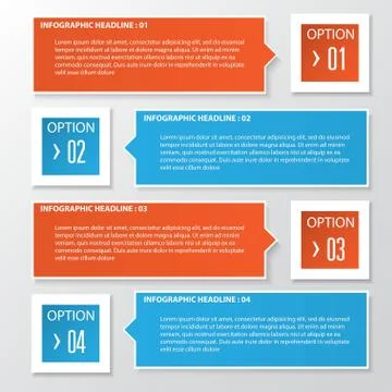 Vector business step paper chart and numbers banner design template. Stock Illustration