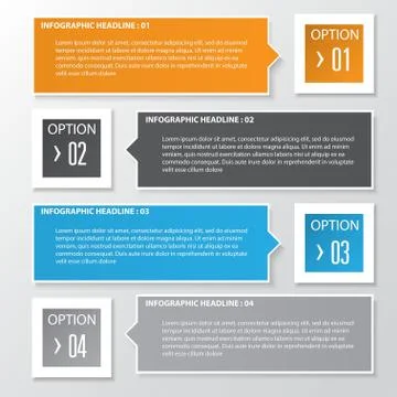 Vector business step paper chart and numbers banner design template. Stock Illustration