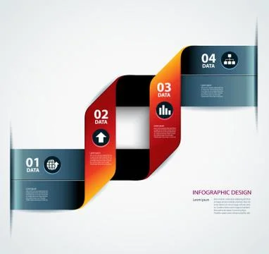 Vector business step paper data and numbers design template Stock Illustration