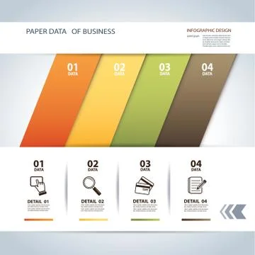 Vector business step paper lines and numbers design template Stock Illustration