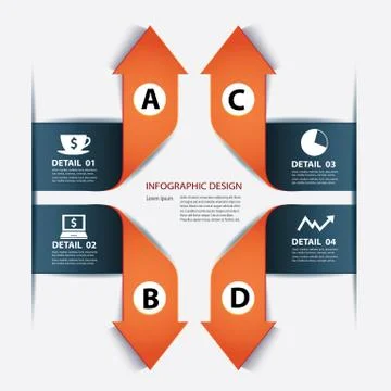 Vector business step paper lines and numbers design template Stock Illustration