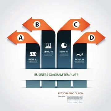 Vector business step paper lines and numbers design template Stock Illustration