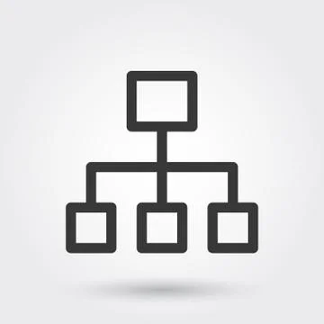 Vector, Business Structure, Line Icon with shadow Stock Illustration